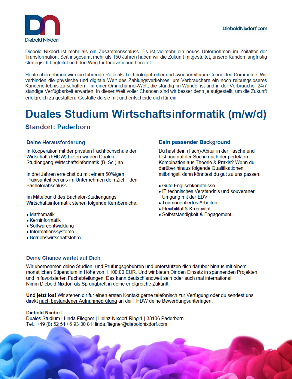 DIEBOLD NIXDORF: Duales Bachelor-Studium Wirtschaftsinformatik (B.Sc.)