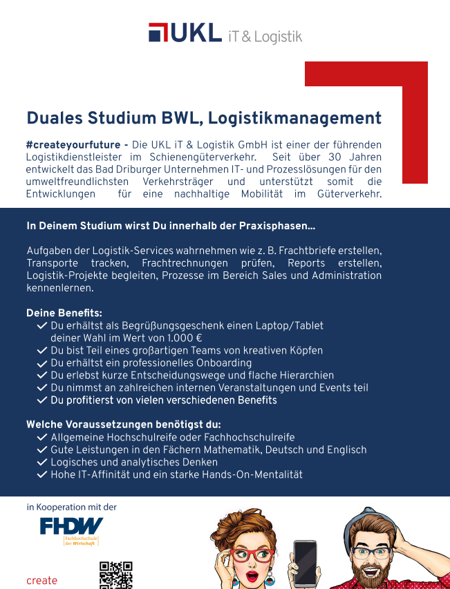 UKL iT & Logistik GmbH: Duales Bachelor-Studium Betriebswirtschaft – Logistikmanagement (B.A.)