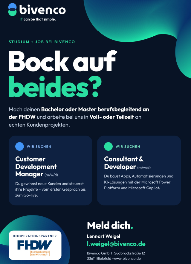 Bivenco GmbH: Berufsbegleitendes Bachelor- oder Master-Studium (B.A. / M.A.)