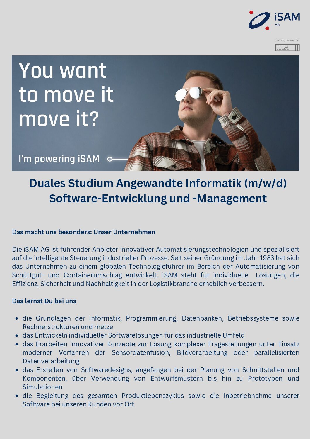 iSAM AG: Duales Bachelor-Studium Angewandte Informatik – Software-Entwicklung und -Management