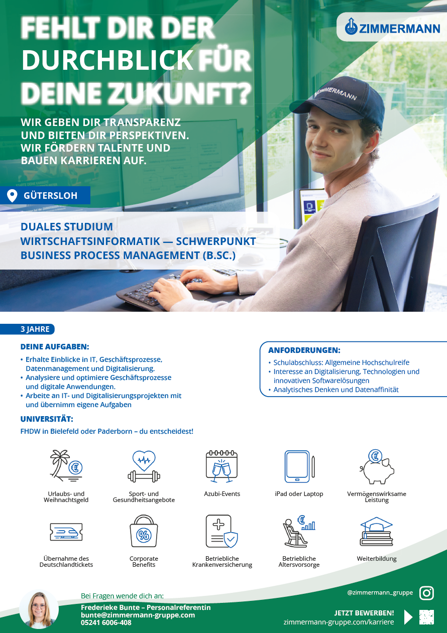 Eberhard Zimmermann GmbH & Co. KG: Duales Bachelor-Studium Wirtschaftsinformatik (B.Sc.)